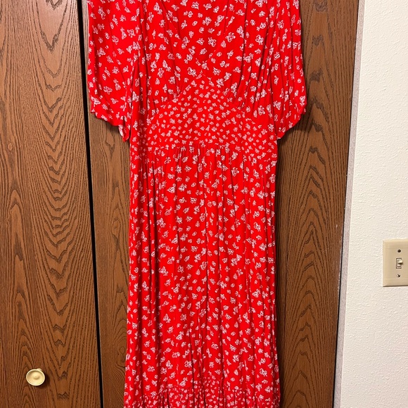 French Connection Red Floral Midi Dress - Picture 7 of 13